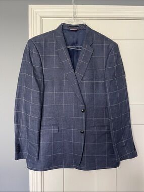 Tommy Hilfiger Navy Windowpane Sport Coat
